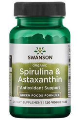 Swanson - Spirulina & Astaxanthin, Organic - 120 veggie tabs - Nutri.se